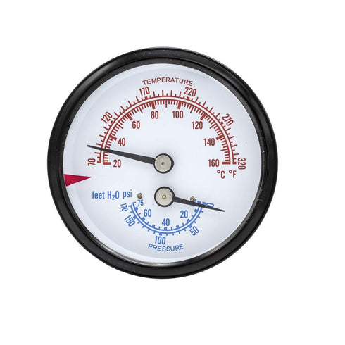 PIC Gauges TRI-RC-254R2.95-D Commercial Tridicator, 2-1/2" Dial, 1/4" Male NPT, 0/75 psi Range, Black Steel Case