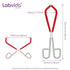 Labs Beaker Tongs, Durable Nickel Plated Steel Tool for 50mL - 2000mL Capacity Beaker, Red Rubber Coated Ends