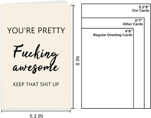 Qamza Funny Encouragement Card for Him Her, Friendship Day Gift for Bestie, Thank You Card for Coworker, Rude