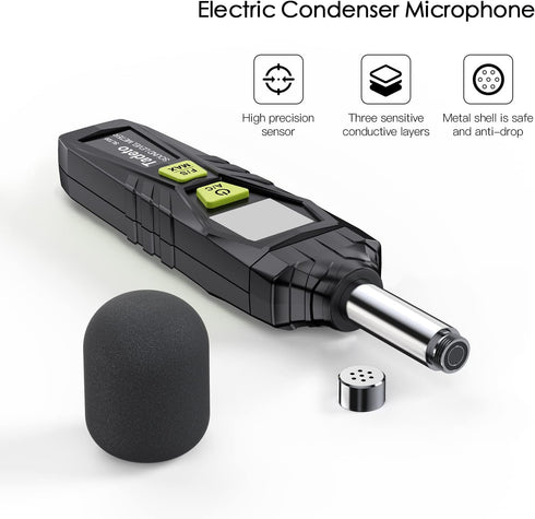 30dB 130dB Decibel Meter, Tadeto Digital Sound Level Meter Portable SPL Meter to MAX Data Hold with LCD Display