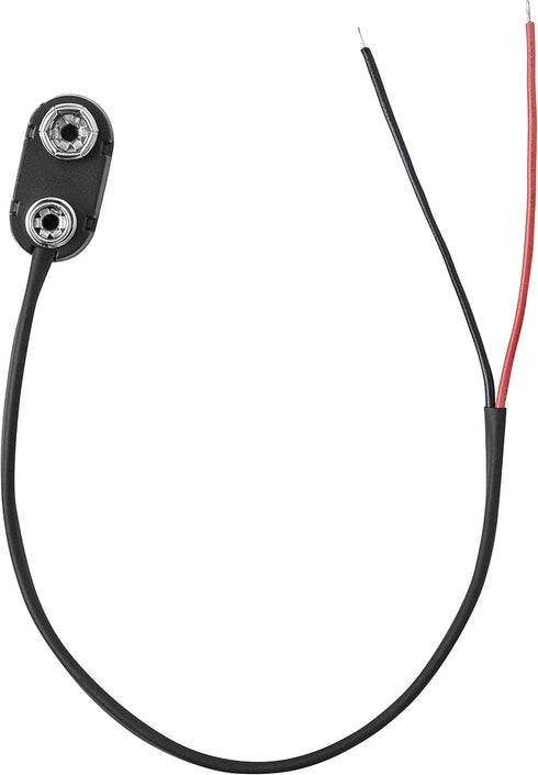 9V Battery Snap On Hard-Shell Clip Connector with Insulated Wires, 3 Pieces
