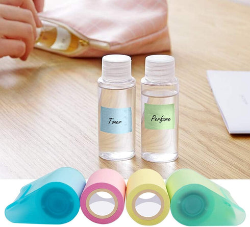 VANZAVANZU Self-Stick Full Adhesive Roll Sticky Notes with Tape Dispenser, 2 Tape Holders + 4 Replaceable Rolls, 4