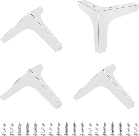 Bivethoi 6 Inch 15cm Set 4, / Furniture Legs of Polished Chrome Metal Sofa Legs Modern Dresser Feet, Triangle Couch