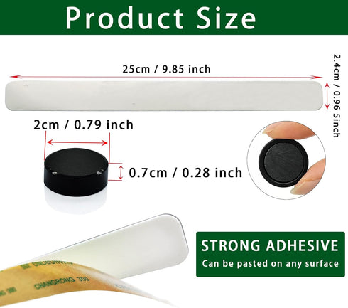 Magnetic Board Frameless Stainless Iron Strips, Magnetic Strips with Adhesive Backing Magnet Board Magnetic Bulletin Bar Board Memo Board with 10 Pcs Black Magnet for School Office Home (2 Pcs) by PYJLBX