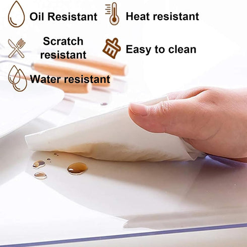 Generic 1mm Stand(Transparent,40 cm 80 cm 16'' Thick Clear Table Cover Protector Waterproof PVC Desk Protective Table