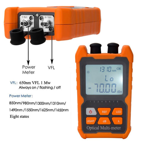 Fiber Optic Cable Tester - Portable Optical Fiber Power Meter with Universal Interface and Built-in Fault Locator