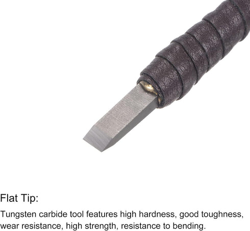 uxcell Wood Chisels Carving Knife, 5mm Tungsten Carbide Flat Tip Hand Tool Graver 150mm (6-Inch) Length