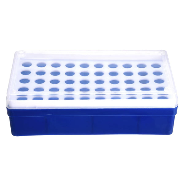 YOKIVE Polypropylene Test Tube Rack Holder for 1.5ml, 2ml Lab Test Tubes (Blue, 50-Sockets)