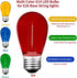 24 Pack S14 Colored LED String Light Bulbs, 1 Watt Shatterproof, E26 Base, Multi-Color