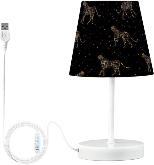 Kcldeci Bedside Table Lamp for Bedroom Small Leopard Farmhouse Lamps for Living Room Night Light for End Table Entryway