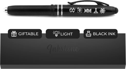 Inkstone Symbols of Science - Black Pens with Stylus Tips for Touchscreen,