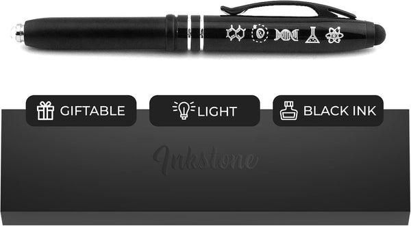 Inkstone Symbols of Science - Black Pens with Stylus Tips for Touchscreen,