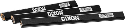 DIXON Industrial Carpenter Pencils, Medium, Black and Silver, 6-Pack