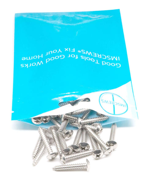 100Pcs #8 x 1 Truss Head Phillips Wood Screws, Self Tapping 304 Stainless Steel by IMSCREWS