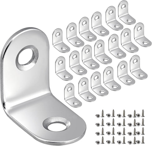 HDTXZYGOOD MONKIPAER 20pcs L Brackets Corner Brace, 30mmx30mm Heavy Duty Small Brackets, Stainless