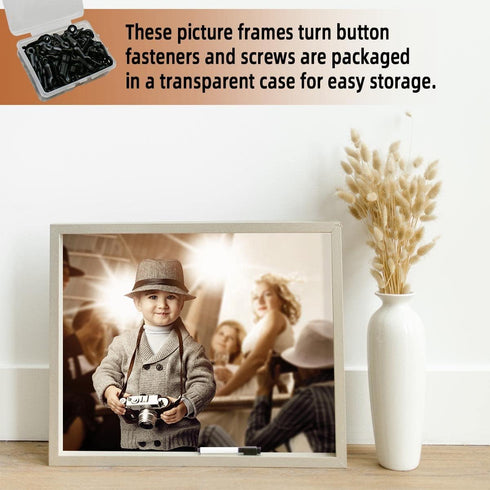 160 Pieces Metal Picture Frames Turn Button Fasteners with Screws for Photos and Crafts