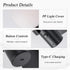 KSNALUX Set Dimmable 2700K Black LED Wall Sconces of Two Round Wall Lamp with Remote Cordless Lamp USB Rechargeable