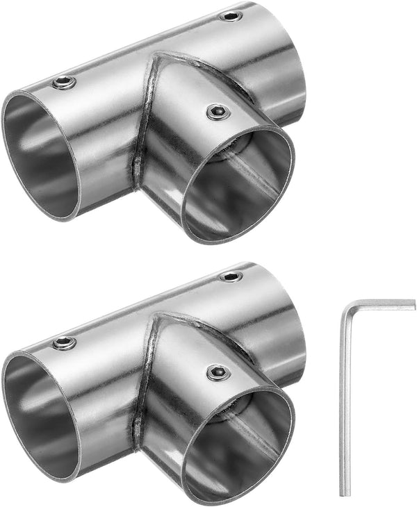 uxcell 2Pcs Tee Structural Pipe Connectors 3 Way End Rails Clamp with