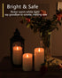 Flameless Candles, 3D Moving Flame Battery Operated Candles with Timer, Ivory Real Wax Electric LED Pillar 3" x 6"