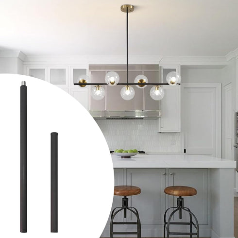 M16 7.9 Inches 11.8 Inches KCO Lighting Threaded Extension Rod and Black Extension Rods Lighting Fixture Downrods Stems
