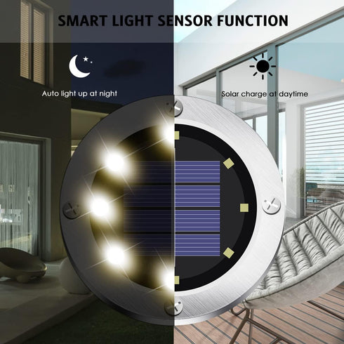 12 Pack OULONGER Solar Lights Outdoor Waterproof, Solar Ground Lights with Large Capacity Battery, High Efficiency