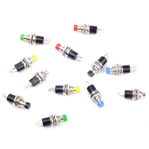 12Pcs 1A 250V AC Mini Push Button Switch, SPST Momentary Normal Open (Pack of 12) CYT1078