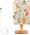 Oarencol Bedside Table Lamp Woodland Animals Nightstand Lamp with Wood Fox Owl Deer