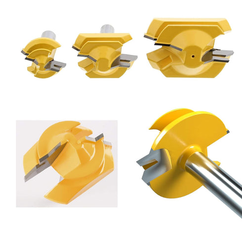 Ozmatip 45 3-Piece Set, 31/64", 37/64",3/4"Cutting 1/4 Inch Degree Lock Miter Router Bit for Height, Shank.Woodworking
