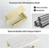 304 BWE Brushed Gold Toilet Paper Holder with Marble Shelf, Toilet Paper Roll Holder Wall Mounted, Toilet Paper Roll