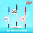 Reynolds 045 CARBURE 50 PENS JAR, 35 Blue, 10 Black & 5 Red Ball Pen, Lightweight with Comfortable Grip for Extra