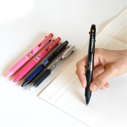 Uni Ballpoint Pen Jetstream 0.38mm, 3 Color Black, Red, Blue Ink, Transparent Black (SXE340038T.24)