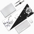 Japanese Life Death Keyboard Mat, Black White Anime Gaming Mouse Pad with Anti-Slip Rubber Base, Sakura Pagoda Sun