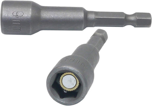 2Pcs 9mm Hex Shank Magnetic Nut Driver Power Screw Drill Bits Socket Wrench Tools