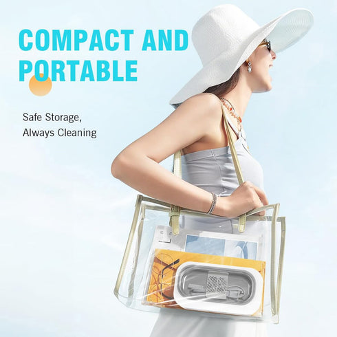 48KHz 304 12oz Ultrasonic Jewelry Cleaner, Ultrasonic Cleaner Machine for Jewelry, Stainless Steel Cleaning Pod