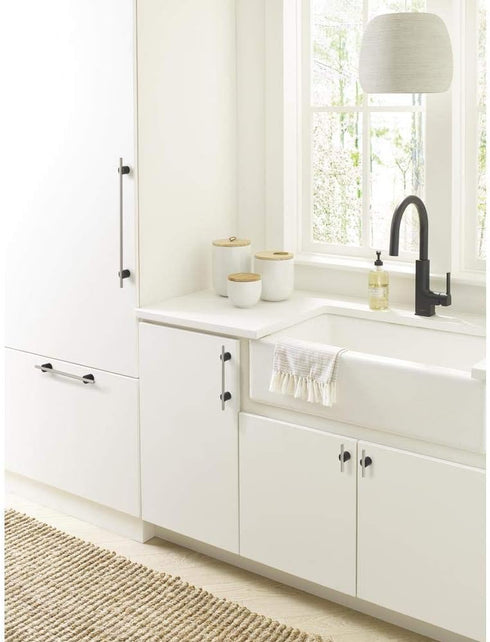 Amerock Cabinet Pull - Matte Black/Polished Nickel 5/8 inch (16 mm) Center to Center Transcendent