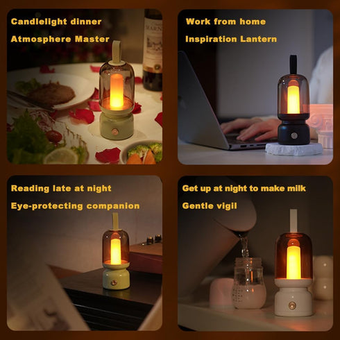 Portable Retro Table Lamp for Outdoor Indoor,LED Sleep Lamp Cute Room Decor Night Light ,Cordless USB Rechargeable Desk