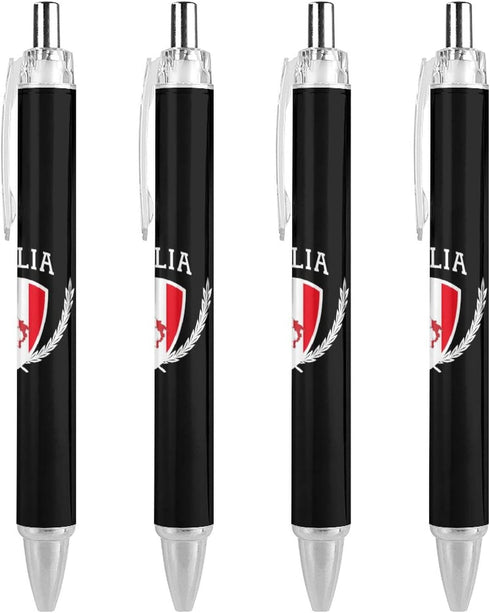 Italia Italy Italian Map Flag Ballpoint Pen, Retractable Work Pens for Men Women, 4 PCS