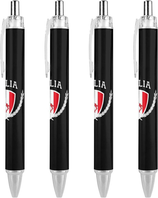 Italia Italy Italian Map Flag Ballpoint Pen, Retractable Work Pens for Men Women, 4 PCS
