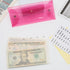 Cash Envelope Wallet with 6pcs Divider and 2pcs Monthly Tab Stickers, Reusable Budget Envelopes, Pink Glitter PVC