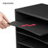 Ballucci 4-Tier Paper Organizer for Desk, Stackable Paper Storage Shelves, Letter Tray Sorter for Office, Black