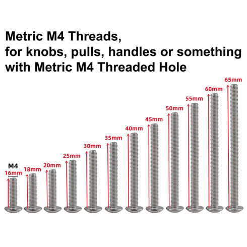 40-Pack M4 x 45mm Machine Screws for Cabinet Drawer Knob Pull Handle, 304 Stainless Steel, Phillips Drive