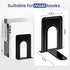 6 5 6 Inches, 14 7 HappyHapi Book Ends, Non-Skid Metal Bookend Supports for Shelves, Heavy Duty Book End, Office Book