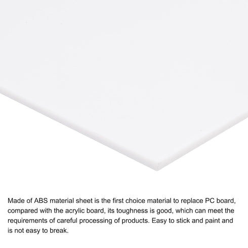 MECCANIXITY ABS Plastic Sheet 10 Inch x 8 Inch x 0.02 Inch, White ABS Styrene Sheets for DIY Crafts, 3 Pcs