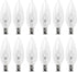SATONA 25W 120V E12 Base B10 CTC Incandescent Light Bulbs, Transparent Candle