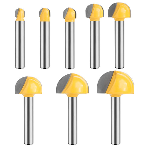 UTRUSTTO Cove Box Router Bit Set 1/4 Inch Shank, 8 Pcs Solid Carbide