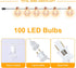 34ft with100 Bulbs Afirst White Outdoor String Lights LED Waterproof Patio Lights for Garden Backyard Holiday