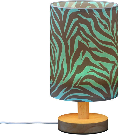 ALAZA Blue Black Zebra Texture Bedside Table Lamp for Bedroom Living Room Nightstand LED Light Lamps,Bedside Lamps