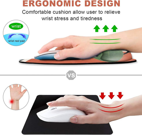 ToLuLu Mouse Pad Wrist Rest Support Gel - Ergonomic Mouse Pads with Non-Slip PU Base, Mouse Wrist Rest Pad for Laptop
