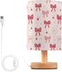 ALAZA Bow Cherry Lovely Decor Bedside Table Lamp with USB Port for