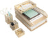 BLU MONACO Office Supplies Gold Desk Accessories, 6 Piece Interlocking Stylish Organizer Set for Women